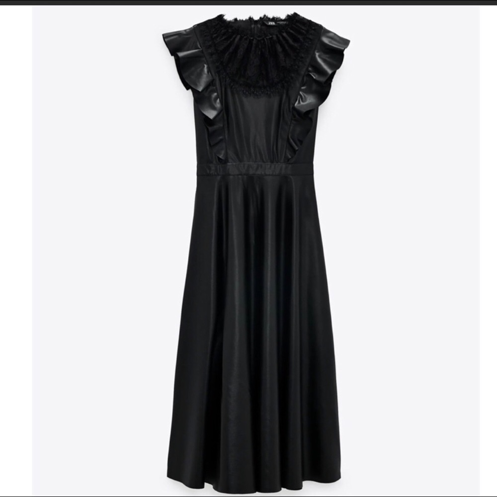 Zara Ruffle and Lace Detail Dress